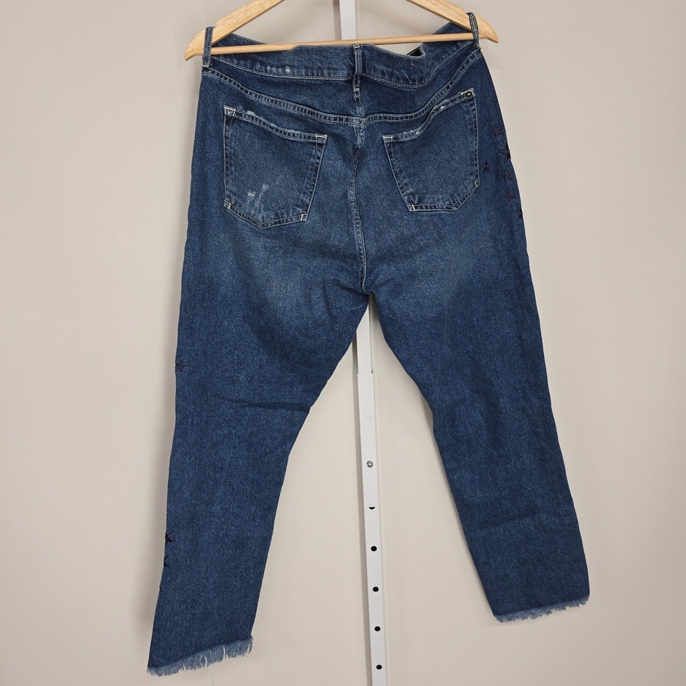 Pilcro and the Letterpress Slim Boyfriend Star‎ Sequin Distressed Jeans Blue 32 - Picture 3 of 7